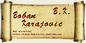 Boban Karajović vizit kartica